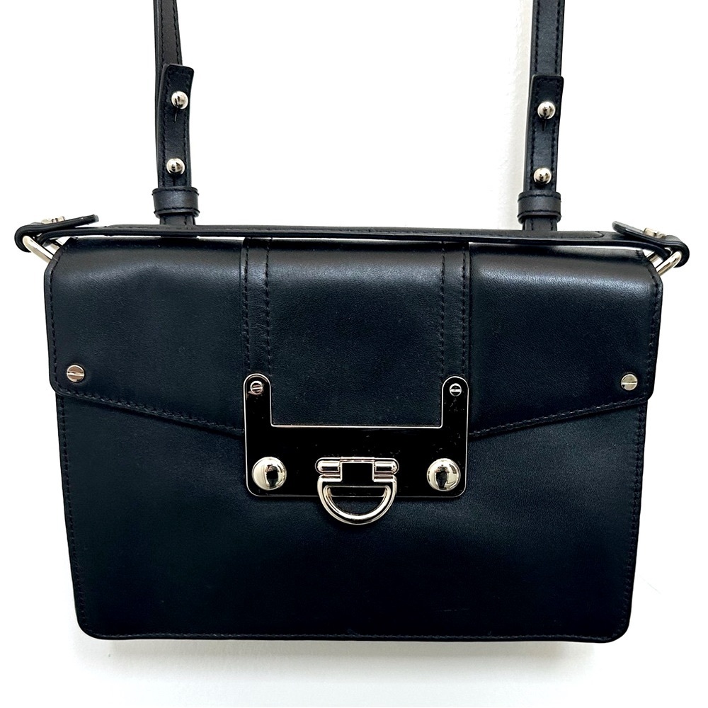 Milly ‘Bryant’ Leather Crossbody Bag in Black with Silver Hardware - Picture 2 of 16